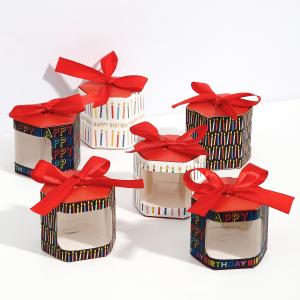 Customizable Paper Box For Hexagonal Windowed Gift Box For Candies Baked Goods