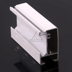 China Alloy Aluminum Door Profile White Powder Coating Discoloration Easy Maintaining on sale