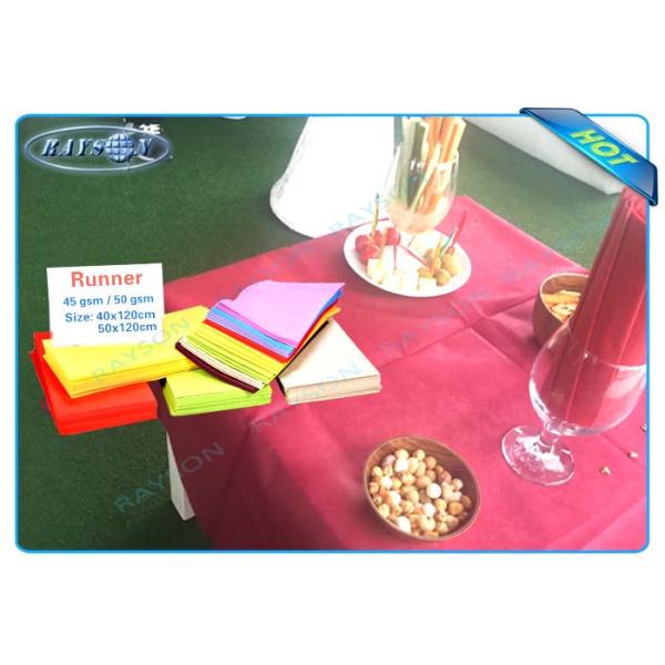 Cutting Piece 45 Gr / 50gr / 60gr / 70gr PP Spunbond Non Woven Tablecloth For Resturant