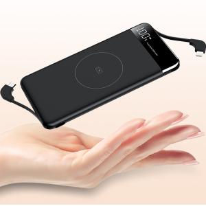 Three In One ABS + PCBA Material Fast Wireless Power Bank With 2 USB Output