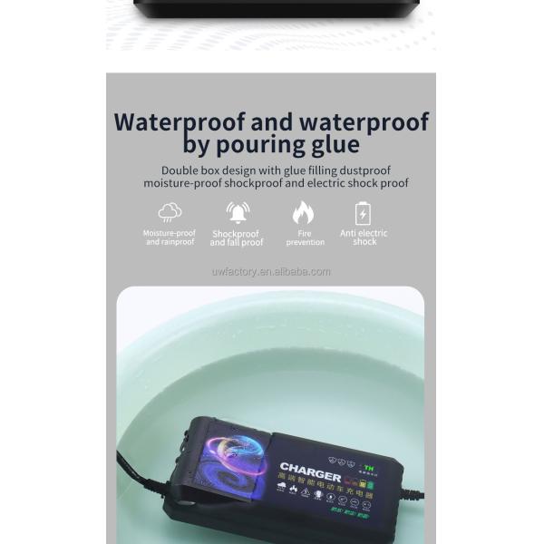 2025 Smart Electric Motorcycle 48V20AH Lead Acid Battery Charger with 93% Charging Efficiency and 12V/1.5A Output