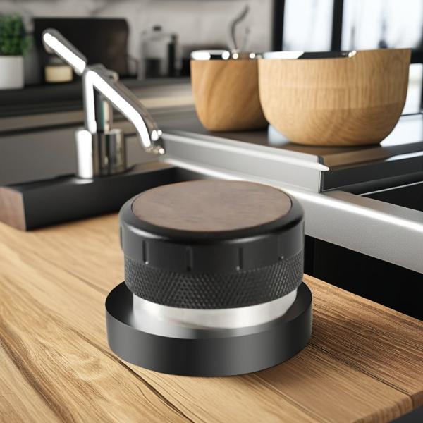 Home Coffee Adjustable Height Espresso Tampers with Walnut Wood and Stainless