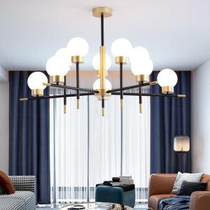 Nordic Glass Ball Modern Pendant Light E27 Wrought Iron Branch Decorative