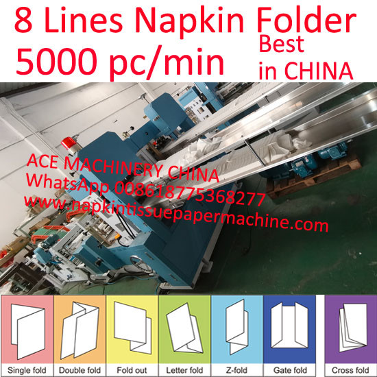 Taiwan Design High Speed Napkin Production Machine With 4 Channels 5000 Sheet
