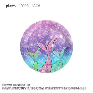 Mermaid Theme Tableware Set Mermaid Disposable Paper Plate Dinnerware Set