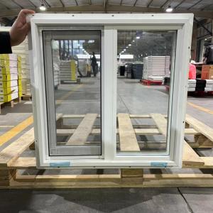 American PVC Sliding Windows Custom Manufacturing Wood Texture Inside + White