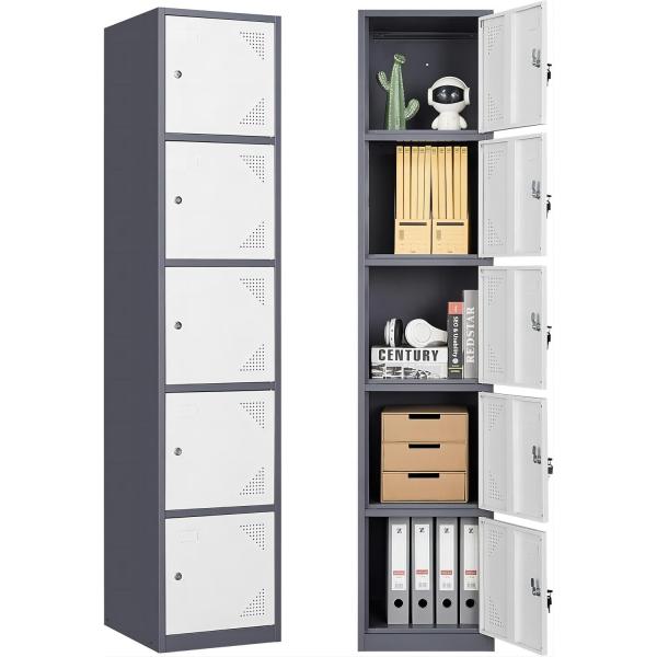 38x43x180CM 5 tiers single metal locker cabinet office furniture cabinet used in factory financial department