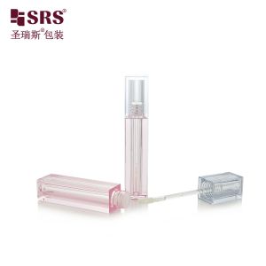 SLS010-4.5ML Square Clear Matte Frosted Makeup Lip Gloss Bottle With Brush