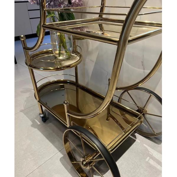Commercial Bar Trolley Hotel Restaurant Furniture Metal Venue Mobile Delivery Trolley