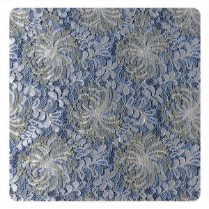 China Fashion Gold Blue White Flower Floral Chantilly Guipure Lace Fabric on sale