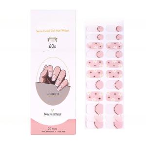Hot Sell Non-Toxic Semi cured Gel nail strips Wholesale gel nail stickers