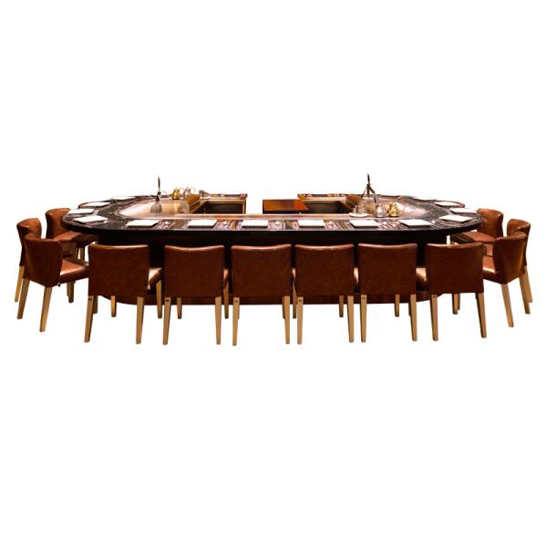 10 Seats Hot Selling Kitchen Equipment Oval BBQ Teppanyaki Grill