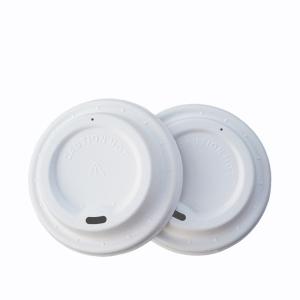 Quality Compostable 80mm 90mm Disposable Molded Bagasse Cup Lids for sale