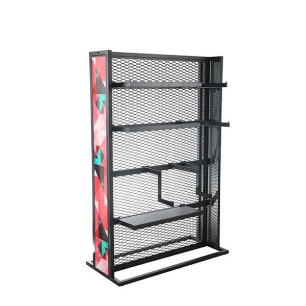 Retail Gondola Clothing Store Display Rack Wood Effect