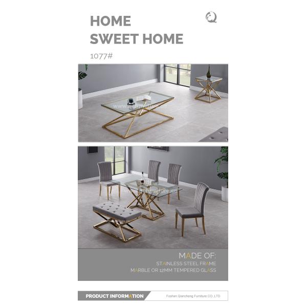 50cmx50cmx55cm Stainless Steel Side Tables For Living Room with Glass Top