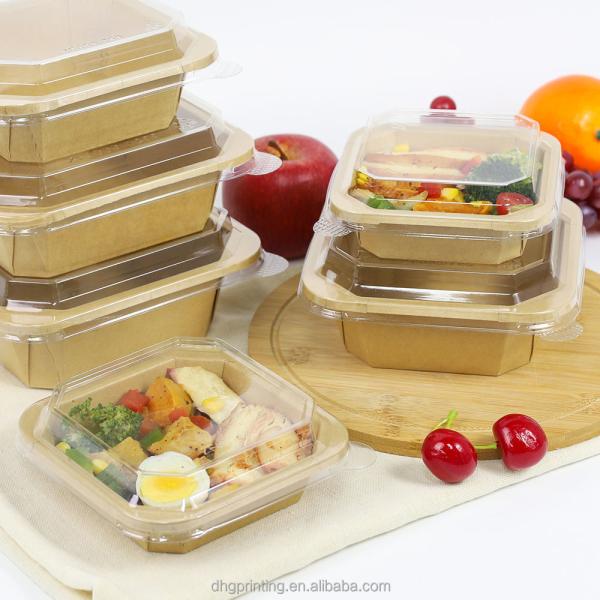 Kraft paper fast food takeaway octagonal customized eco-friendly biodegradable