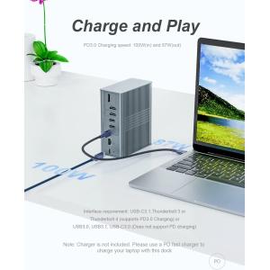 Laptop USB C Docking Station Triple Monitor 16-In-1 USB C Dock With Displaylink