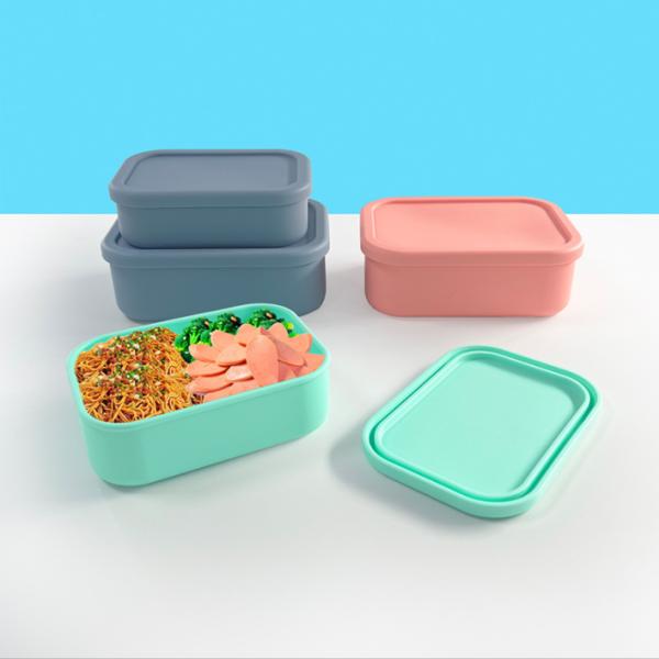 Freshness Preservation BPA Free Silicone Sealed Storage Box for Kids Silicone Bento Box