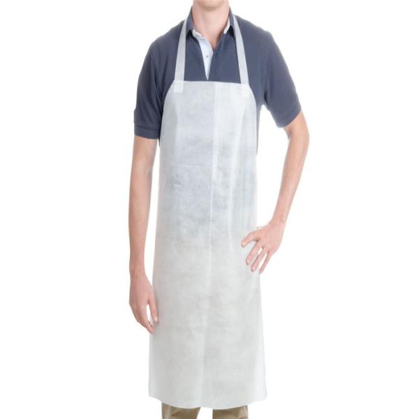 Breathable Disposable White Plastic Aprons , Disposable Surgical Aprons