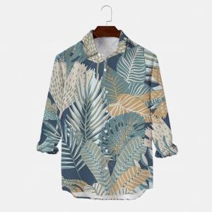 Manufacturers Fashion Trend Men′s Printed Hawaiian Resort Long-Sleeved Men′s