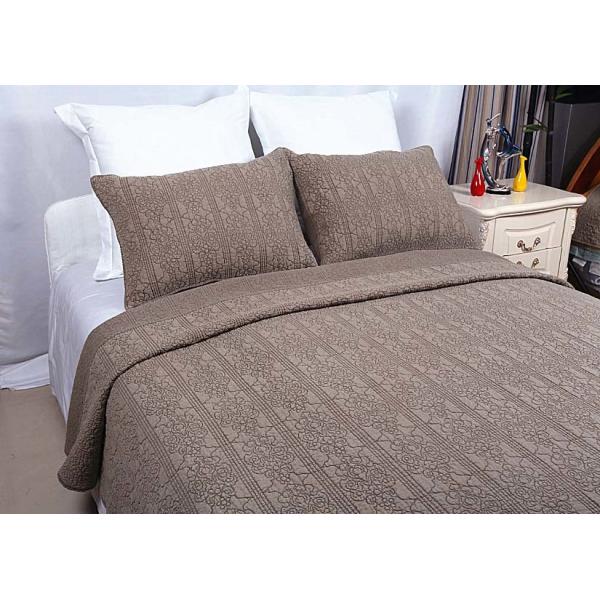 Buy 100% Linen Cotton Bedspreads And Coverlets Plain Dyed Geometric Embroidered at wholesale prices