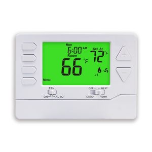 2H/1C Heat Pump Electronic Room Thermostats with 5.65 Sq.in. Display Size and