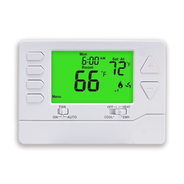 2H/1C Heat Pump Electronic Room Thermostats with 5.65 Sq.in. Display Size and