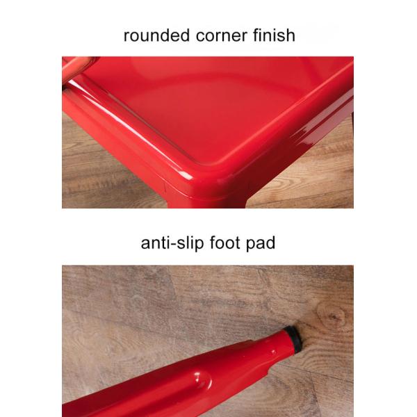 Cold Rolled Steel Metal Dining Chair Stackable Breathable Powder Coating