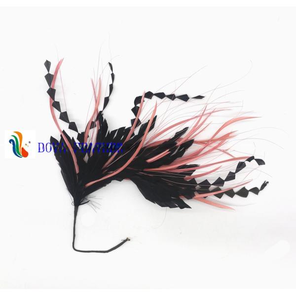 DHL Shipping Stripped Goose and Biot Feather Flower Mount with Wire Accessory
