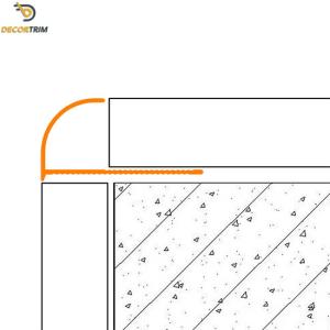 Curved Shape Metal Tile Trims High Glossy Coffee Color 2.5 Meter Length