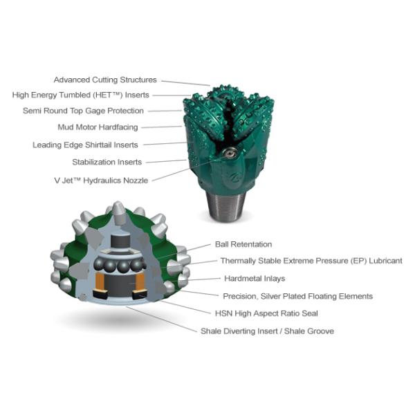 Varel High Energy Series Tricone Drill Bit 9 7/8 inch for Rigorous Conditions Hardness Rocks