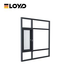 Insect Control Black Double-Layer Hollow Glass Aluminum Casement Windows