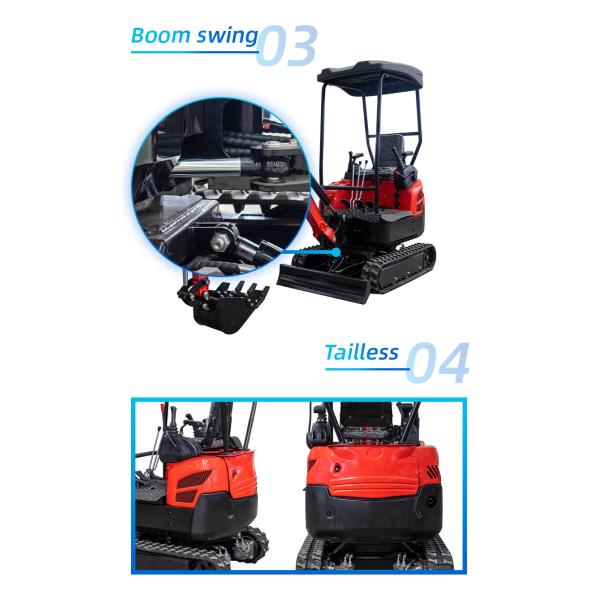 Japan Engine Crawler Mini Hydraulic Excavator Boom Swing 1.8 T Mini Digger