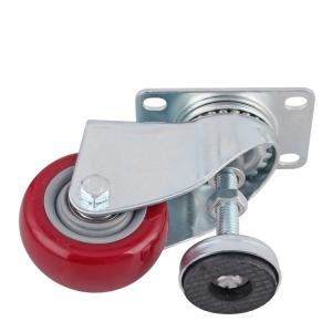 Zinc Plated 2inch 3inch Polyurethane Wheel Caster with Cups Mechanical