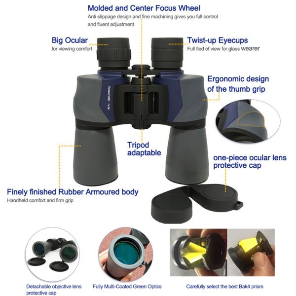 7x50 Waterproof Floating Giant Long Distance HD Wide-Angle Strong Binoculars Telescopio For Sale