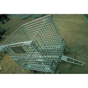 Cargoes Transport Heavy Duty Foldable Wire Container With Connector / Four