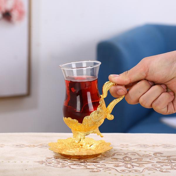 Turkish Style Clear Deluxe Vintage Glass Coffee Cups 150ml