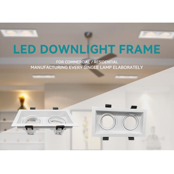 Square Dual-Head Spotlight Frame Anti-Glare 90° Rotation Aluminum For Commercial
