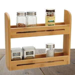 Countertop Seasoning Stand Bamboo Kitchen Shelf Wooden Crafts Supplies