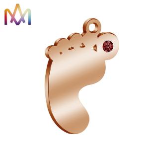 China Anti Allergic Plating SS304 Baby Feet Charms 14x21MM on sale