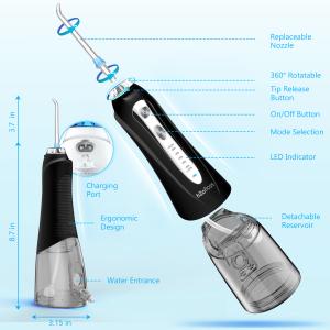 Electric Waterproof Cordless Water Jet Flosser With 5 Modes