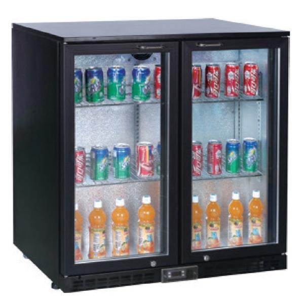 Buy Back Bar Under Counter Cooler 2  Glass Door With lock and Swing Door 208L at wholesale prices