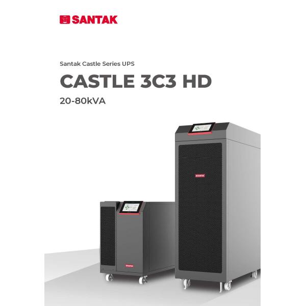 Santak Castle 3C3 HD 20KVA 40KVA 60KVA 100KVA 200KVA 400V 3-Phase UPS for Industrial