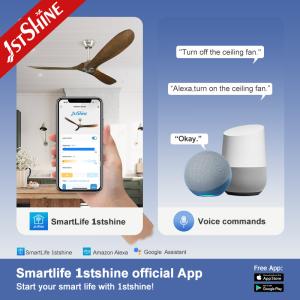 1stshine 60 Inch Metal Ceiling Fan with 35W DC Motor and Energy Saving Wooden