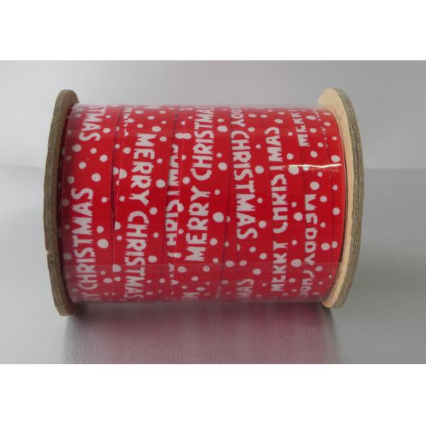 White and Red Wide Christmas Curling Ribbon Spool with PP Laminagted Printed 130U