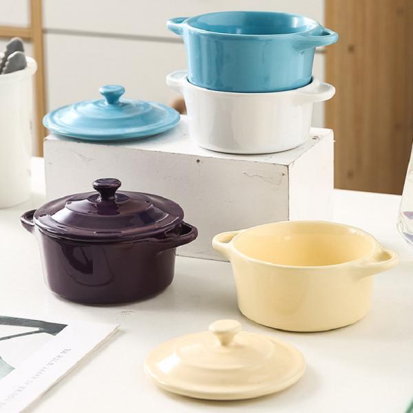 Mini Stoneware Ceramic Oven Bowl Pot For Creme Brulee Cake Oven