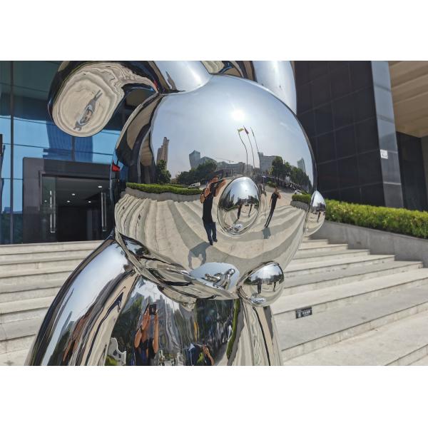 Contemporary Garden Decoration Stainless Steel Rabbit Sculpture