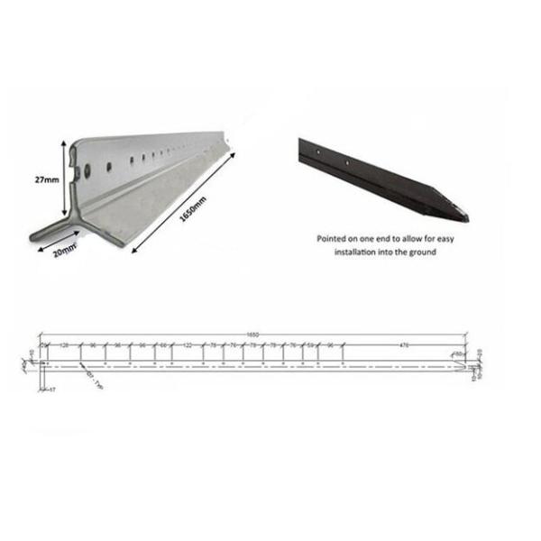 Black Painted Y Fence Post / Metal Fence Posts For Australia , New Zealand