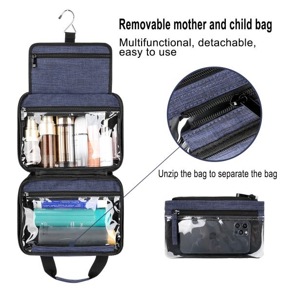 Large Hanging Toiletry Bag With Compartments 300D PVC Snowflake Travel Women'S