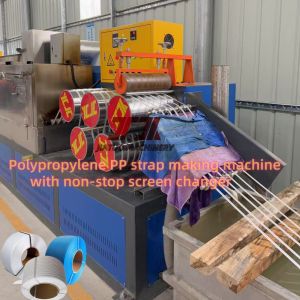Quality Automatic Strapping Machine Use PP Strap Making Machine 5-19mm Width With Non-Stop Screen Changer for sale